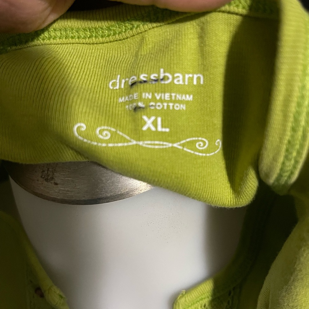 Dressbarn Lime Green Tank Top with Eyelet Detail - Picture 2 of 3